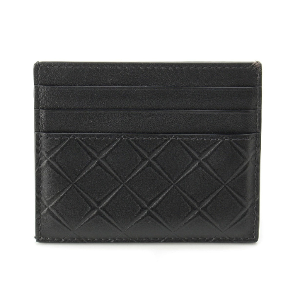 Bottega Veneta leather intrecciato embossed Card Case Wallet black